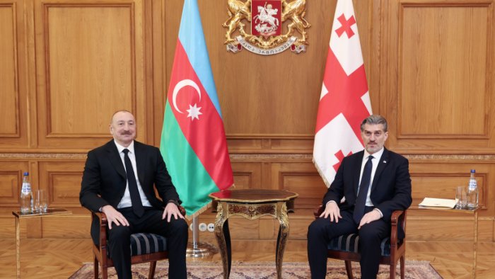 İlham Əliyevin Mixeil Kavelaşvili ilə təkbətək GÖRÜŞÜ - FOTO