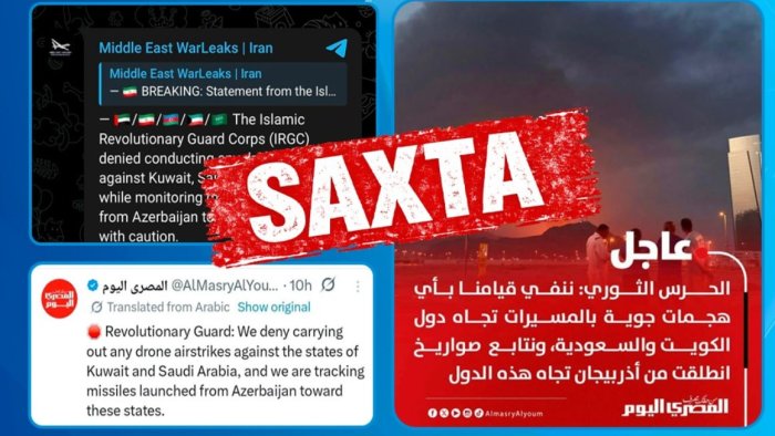 MEDİA: &ldquo;Azərbaycandan Körfəz ölkələri istiqamətində raketlərin buraxılması ilə bağlı xəbərlər əsassızdır&rdquo;