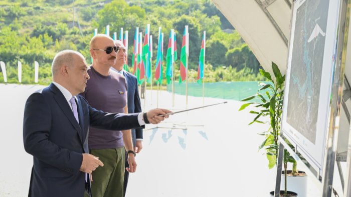 Prezident &ldquo;Həkəriçay&rdquo; su anbarının təməlqoyma mərasimində - FOTO